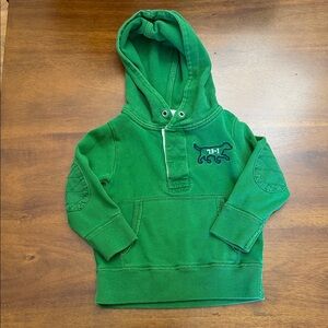 Crewcuts Green Kids Hooded Sweatshirt with Embroidered Pup